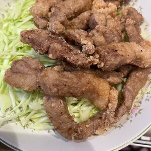 豚ロース肉の短冊揚げ☆塩ニンニク味